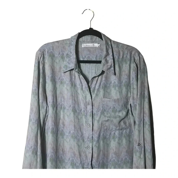 2004. BILLY T TIE DYE BUTTON DOWN TOP LONG SLEEVE BUTTONED CUFFS SIZE MEDIUM - Picture 2 of 7